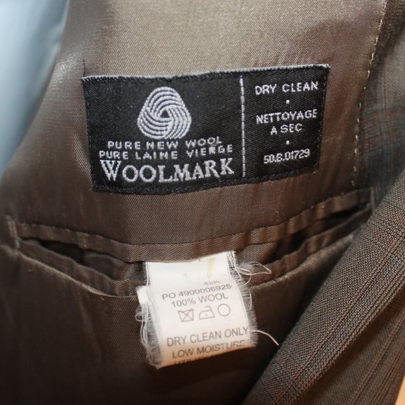 MEN BROWN PLAID MICHAEL KORS BLAZER PANTS SUIT SIZE 42R 100% WOOL ROLLED CUFFS - Picture 4 of 13